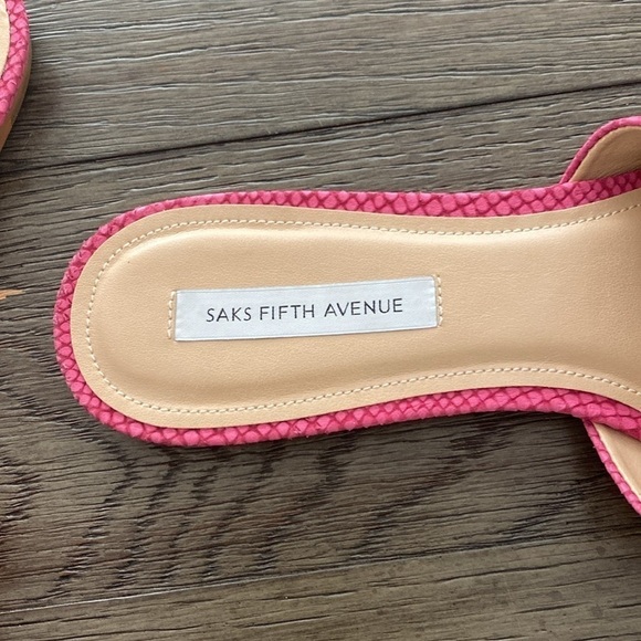Saks 5th Avenue Bright Pink Slide Sandals | Size 9 - Picture 6 of 11
